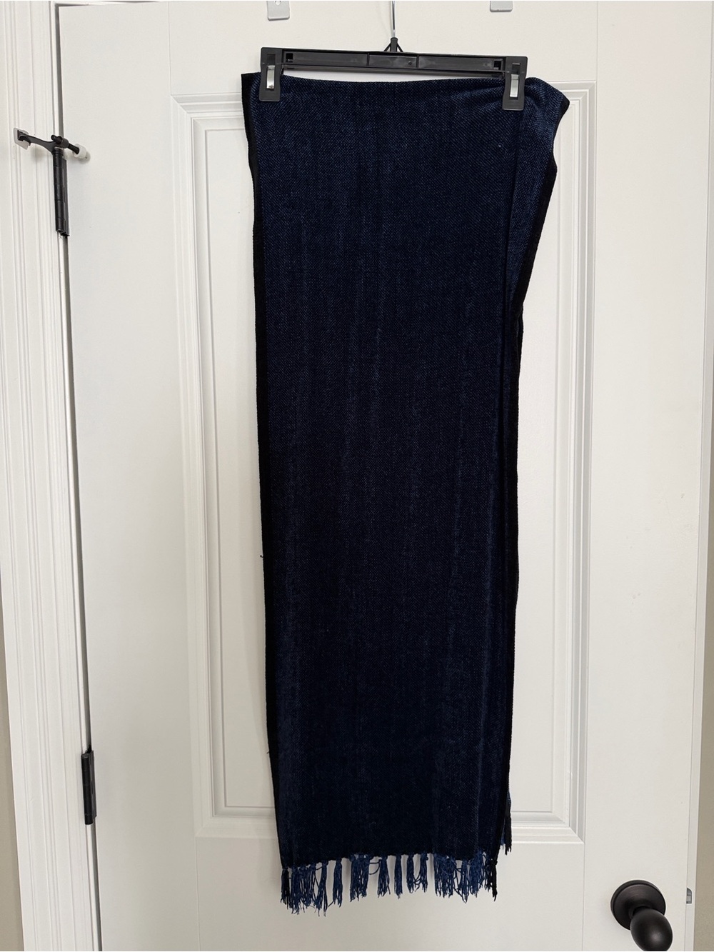 Two scarfs one black and one navy blue by Kenneth Cole.